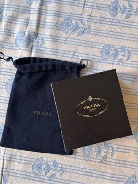 💙 NEW Prada navy wallet Box with Navy Velvet Drawstring Pouch